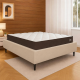 Colchão Lion Casal com Molas Ensacadas 22x188x138cm + Base Cama Box Casal Courino - Bege