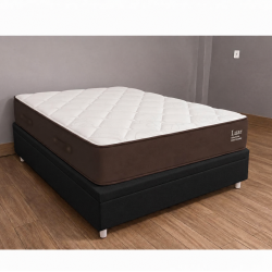 Colchão Lion Casal com Molas Ensacadas 22x188x138cm + Base Baú Carioca Casal Courino - Preto