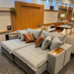 Sofá Chandon Retrátil Reclinável 2,56 - Linho Grafite