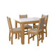 Conjunto Mesa de Jantar Bellagio 108x68cm Com 4 Cadeiras Clara - Freijo/Off White 