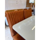 Mesa de Jantar Los Angeles 90×90 Cinamomo / Off White com 4 Cadeiras Genova - Terracota