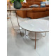 Conjunto Mesa de Centro e Lateral Liz - Off White / Freijó