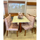 Mesa de Jantar Pedro 120x80 c/ 4 Cadeiras Berlim Rose - Mel / Off White