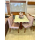 Mesa de Jantar Pedro 120x80 c/ 4 Cadeiras Berlim Rose - Mel / Off White