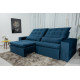 Sofá Imperial Confort Retrátil e Reclinável 2,50m - Azul