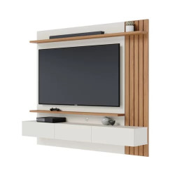 Home Suspenso Juriti 1.8 Ripado para TV até 65" - Off White Matte / Freijó Home Suspenso Juriti 1.8 Ripado para TV até 65" - Off White Matte / Freijó