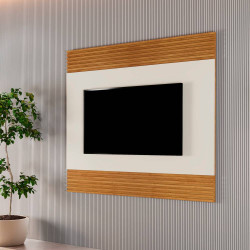 Painel Sevilha para Tvs até 65" - Naturalle/ Off White Painel Sevilha para Tvs até 65" - Naturalle/ Off White