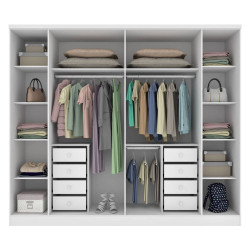 Guarda Roupa Sevilla 6 Portas c/ 8 Gavetas Tcil Móveis - Neve