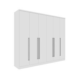 Guarda Roupa Sevilla 6 Portas c/ 8 Gavetas Tcil Móveis - Neve