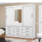 Guarda Roupa Sevilha com Espelho e 3 Portas de Correr 9 Gavetas - Branco 