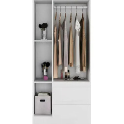 Guarda Roupa Solteiro Maya c/ 3 Portas 2 Gavetas - Branco