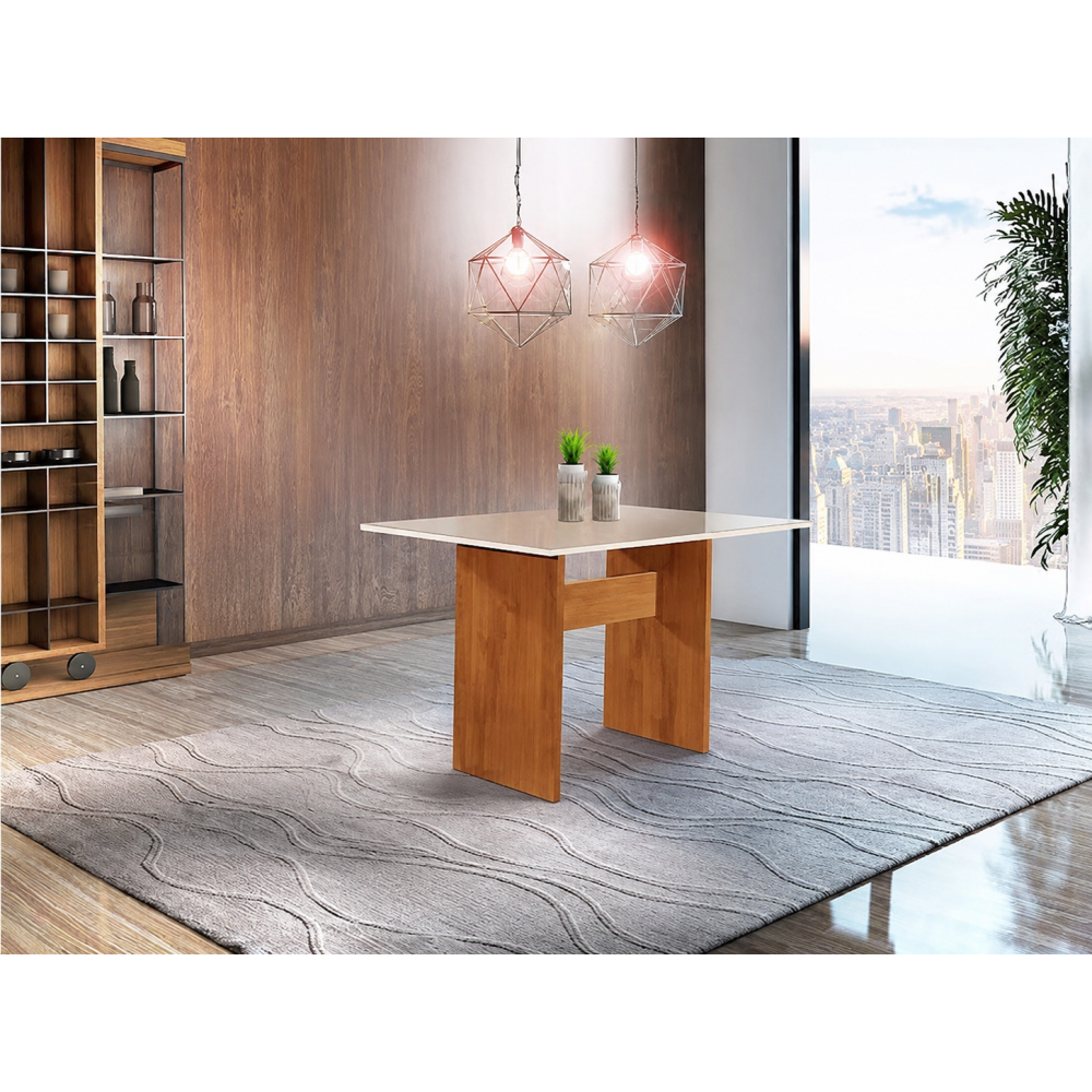 Mesa de Jantar Dakota 120×80 - Ipê / Off White