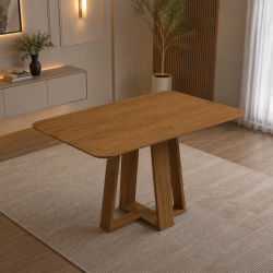 Mesa de Jantar Rubi 120x80cm S/ Vidro - Cinamomo