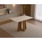 Mesa de Jantar Rubi 120x80cm Com Tampo de Vidro - Cinamomo/Off White