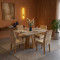 Mesa de Jantar Rubi 120x80cm Com Tampo de Vidro - Cinamomo/Off White + 4 Cadeiras Amsterdã Veludo - Bege