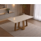 Mesa de Jantar Rubi 160x90cm Com Tampo de Vidro - Cinamomo/Off White