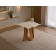 Mesa de Jantar Rubi 90x90cm Com Tampo de Vidro - Cinamomo/Off White