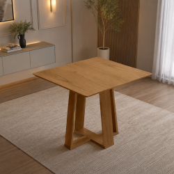 Mesa de Jantar Rubi 90x90cm S/ Vidro - Cinamomo