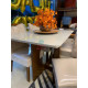 Mesa de Jantar Firenze c/ 4 Cadeiras Delta – LJ Móveis – 135×90 – Castanho Premium / Off White
