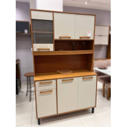 Kit Cozinha Compacta Napoles 1,20  c/ 6 Portas 1 Gavetas 2 Nichos - Cinamomo/Off White Kit Cozinha Compacta Napoles 1,20  c/ 6 Portas 1 Gavetas 2 Nichos - Cinamomo/Off White