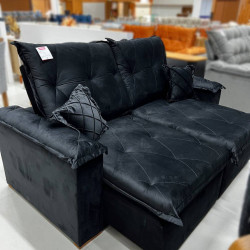 Sofá Retrátil e Reclinável Florida Confort 2m - Preto  Sofá Retrátil e Reclinável Florida Confort 2m - Preto