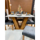 Mesa de Jantar Classic 120×080 com 4 Cadeiras Lisboa Cinza - Cinamomo / Off White