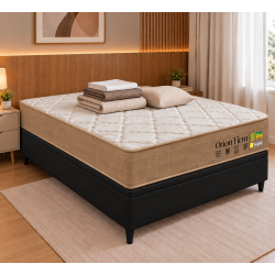 Colchão Orion Firm Casal 22Cmx1,88Mx1,38M + Base Baú Carioca Casal Courino - Preto
