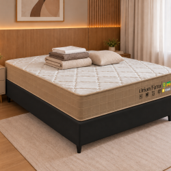 Colchão Orion Firm Casal 22Cmx1,88Mx1,38M + Base Cama Box Casal Courino - Preto