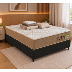 Colchão Orion Firm Casal 22Cmx1,88Mx1,38M + Base Cama Box Casal Courino - Preto