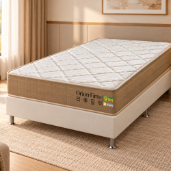 Colchão Orion Firm Solteiro 22Cmx1,88Mx88Cm + Base Solteiro (88x188x23) Courino - Branco