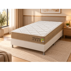 Colchão Orion Firm Solteiro 22Cmx1,88Mx88Cm + Base Solteiro (88x188x23) Courino - Branco