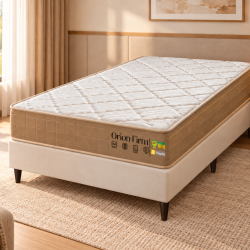 Colchão Orion Firm Solteiro 22Cmx1,88Mx88Cm + Base Solteiro (88x188x23) Courino - Branco