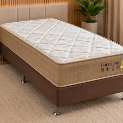 Colchão Orion Firm Solteiro 22Cmx1,88Mx88Cm + Base Solteiro (88x188x23) Courino - Marrom