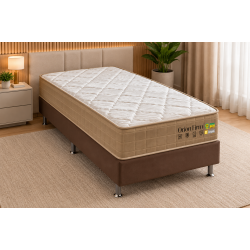 Colchão Orion Firm Solteiro 22Cmx1,88Mx88Cm + Base Solteiro (88x188x23) Courino - Marrom