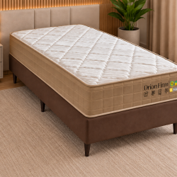 Colchão Orion Firm Solteiro 22Cmx1,88Mx88Cm + Base Solteiro (88x188x23) Courino - Marrom