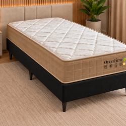 Colchão Orion Firm Solteiro 22Cmx1,88Mx88Cm + Base Solteiro (88x188x23) Courino - Preto