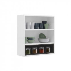 Armário Aéreo de Cozinha  2 Portas com Vidro e Nicho Florença - Branco Armário Aéreo de Cozinha  2 Portas com Vidro e Nicho Florença - Branco