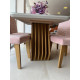 Conjunto Mesa de Jantar Agata com 4 Cadeiras Clarice Cimol 130x80cm  - Nature / Off White / Rose