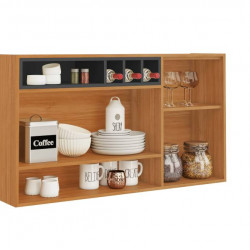 Armário Aéreo 120cm c/ 2 Portas  Napoles - Cinamomo/Grafite Intenso