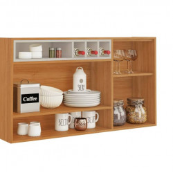 Armário Aéreo 120cm c/ 2 Portas Napoles - Cinamomo/Off White