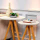 Conjunto de Mesa Mezanino Lateral Classic - Off White/Nature