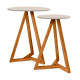 Conjunto de Mesa Mezanino Lateral Classic - Off White/Nature