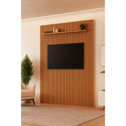 Painel Ripado Lyon 186 e Prateleira - Naturalle