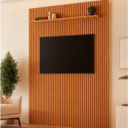 Painel Ripado Lyon 227 e Prateleira - Naturalle