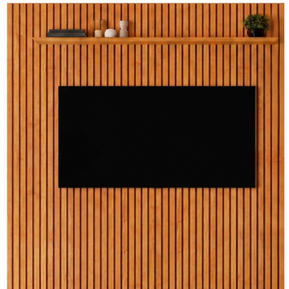 Painel Ripado Lyon 227 e Prateleira - Naturalle