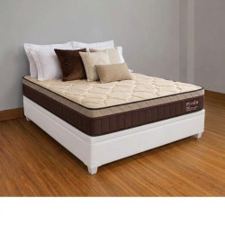 Colchão Prada Casal com Molas Ensacadas 32x188x138cm + Base Baú Carioca Casal Courino - Branco