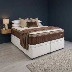 Colchão Prada Queen com Molas Ensacadas 32x198x158cm + Base Box Queen Bau Bipartido - 158 - Branco