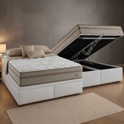 Colchão Due Queen com Molas Ensacadas 26x158x198cm + Base Box Queen Bau Bipartido - 158 - Branco