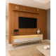 Rack Viena com Painel Ripado Lyon 186 c/ Prateleira - Naturalle / Off White