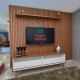 Rack Viena com Painel Ripado Lyon 186 c/ Prateleira - Naturalle / Off White